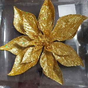 Gold glitter decorative poinsettia